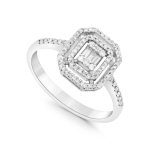 Pierścionek zaręczynowy z diamentami z białego złota 0,27ct Fearless