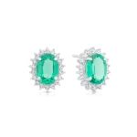 Kolczyki ze szmaragdem i diamentami z białego złota 2,38ct