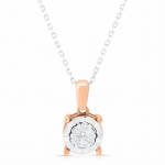 Wisiorek zawieszka z diamentami z różowego i białego złota 0,13ct