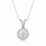 Naszyjnik z diamentami z białego złota 0,48ct