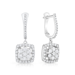 Kolczyki z diamentami z białego złota 1,28ct