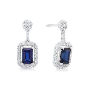 Kolczyki z szafirem i diamentami z białego złota 1,66ct Dynasty