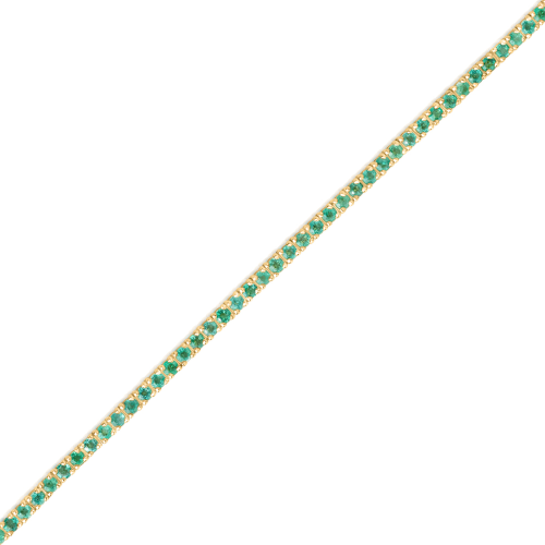 Bransoletka tenisowa ze szmaragdami z żółtego złota 3,10ct