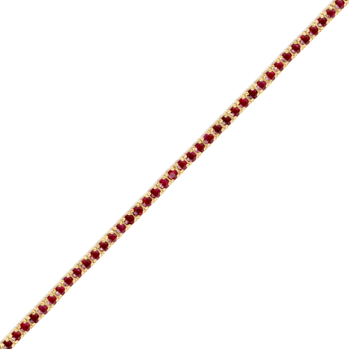 Bransoletka tenisowa z rubinami z żółtego złota 4,89ct