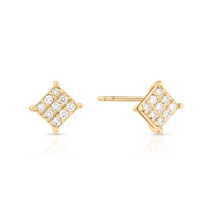 Kolczyki z diamentami z żółtego złota 0,22ct