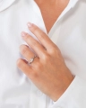 Pierścionek zaręczynowy z diamentem z białego złota 0,10ct Classy