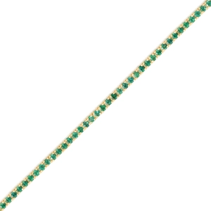 Bransoletka tenisowa ze szmaragdami z żółtego złota 4,22ct