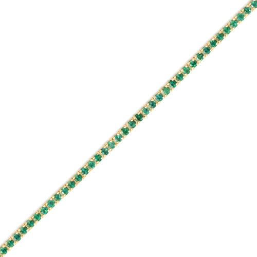 Bransoletka tenisowa ze szmaragdem z żółtego złota 4,22ct
