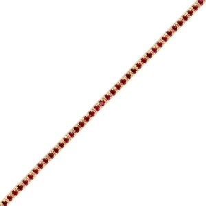 Bransoletka tenisowa z rubinami z żółtego złota 4,89ct