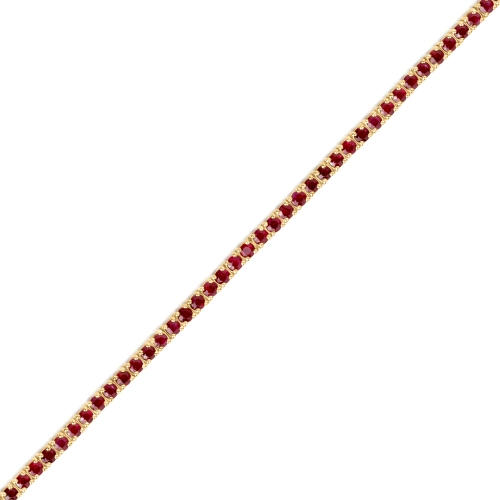 Bransoletka tenisowa z rubinami z żółtego złota 4,89ct