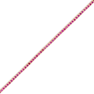 Bransoletka tenisowa z rubinami z żółtego złota 3,15ct