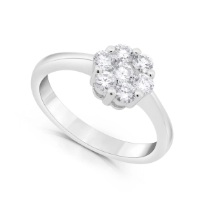 Pierścionek zaręczynowy z diamentami z białego złota 0,75ct
