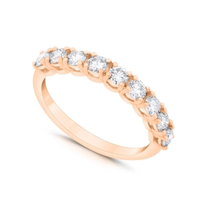 Pierścionek half eternity obrączka z diamentami z różowego złota 0,87ct Forever Young