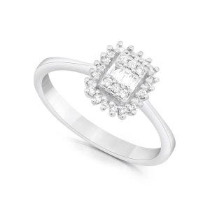 Pierścionek zaręczynowy z diamentami z białego złota 0,28ct