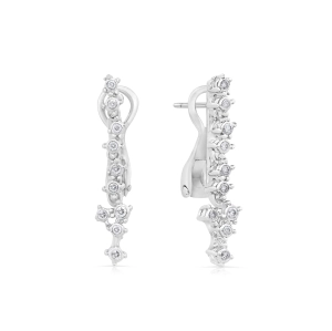 Kolczyki z diamentami z białego złota 0,12ct Brilliance