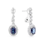 Kolczyki z szafirem i diamentami z białego złota 2,03ct Dynasty