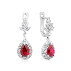 Kolczyki z rubinem i diamentami z białego złota 1,96ct Dynasty