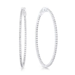 Kolczyki koła z diamentami z białego złota 2,93ct Eternity
