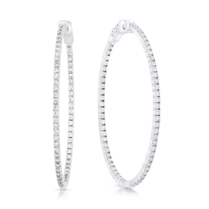 Kolczyki koła z diamentami z białego złota 2,93ct Eternity
