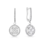 Kolczyki wiszące z diamentami z białego złota 1,18ct