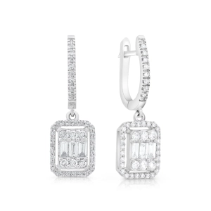Kolczyki wiszące z diamentami z białego złota 0,86ct Fearless
