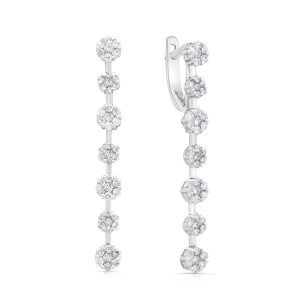 Kolczyki wiszące z diamentami z białego złota 1,00ct