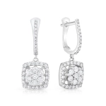 Kolczyki z diamentami z białego złota 1,28ct