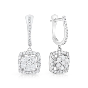 Kolczyki z diamentami z białego złota 1,28ct