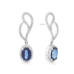 Kolczyki z szafirem i diamentami z białego złota 2,00ct Dynasty