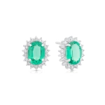 Kolczyki ze szmaragdem i diamentami z białego złota 2,38ct