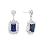 Kolczyki z szafirem i diamentami z białego złota 1,66ct Dynasty