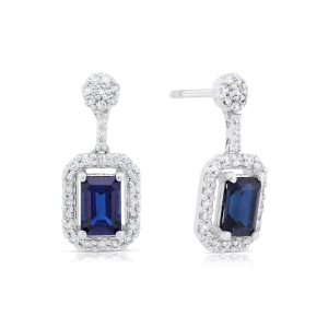Kolczyki z szafirem i diamentami z białego złota 1,66ct Dynasty