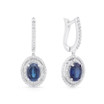 Kolczyki z szafirem i diamentami z białego złota 2,36ct Dynasty