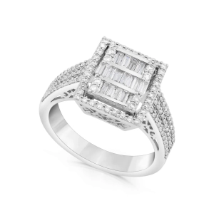 Pierścionek zaręczynowy z diamentami z białego złota 0,66ct Generation