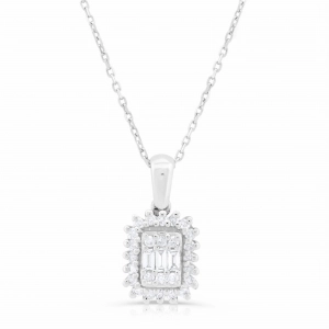 Wisiorek zawieszka z diamentami z białego złota 0,28ct