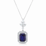 Wisiorek zawieszka z szafirem i diamentami z białego złota 1,94ct Dynasty