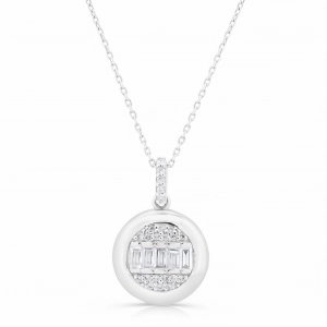 Wisiorek zawieszka z diamentami z białego złota 0,35ct