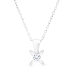 Wisiorek zawieszka z diamentem z białego złota 0,25ct Classy
