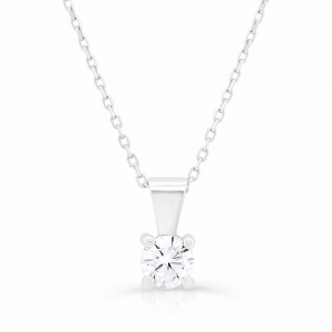 Wisiorek zawieszka z diamentem z białego złota 0,10ct Classy
