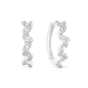 Kolczyki koła z diamentami z białego złota 0,49ct