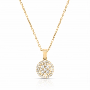 Naszyjnik z diamentami z żółtego złota 0,26ct