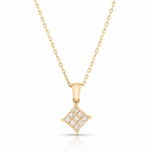 Naszyjnik z diamentami z żółtego złota 0,11ct