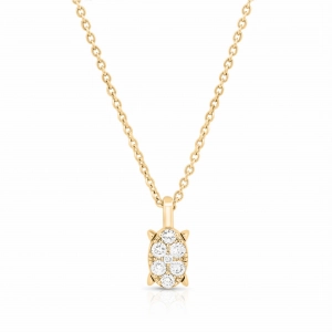 Naszyjnik z diamentami z żółtego złota 0,16ct