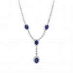 Naszyjnik z szafirem i diamentami z białego złota 2,84ct Dynasty