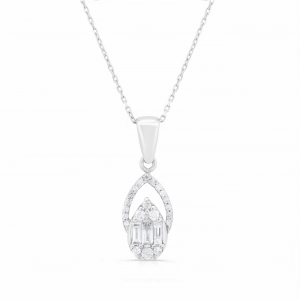 Naszyjnik z diamentami z białego złota 0,34ct
