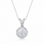 Naszyjnik z diamentami z białego złota 0,48ct