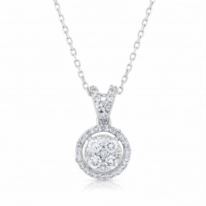 Naszyjnik z diamentami z białego złota 0,48ct