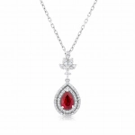 Naszyjnik z rubinem i diamentami z białego złota 0,96ct Dynasty