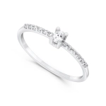 Pierścionek zaręczynowy z diamentami z białego złota 0,19ct