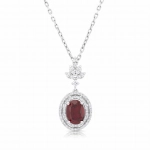 Naszyjnik z rubinem i diamentami z białego złota 1,57ct Dynasty